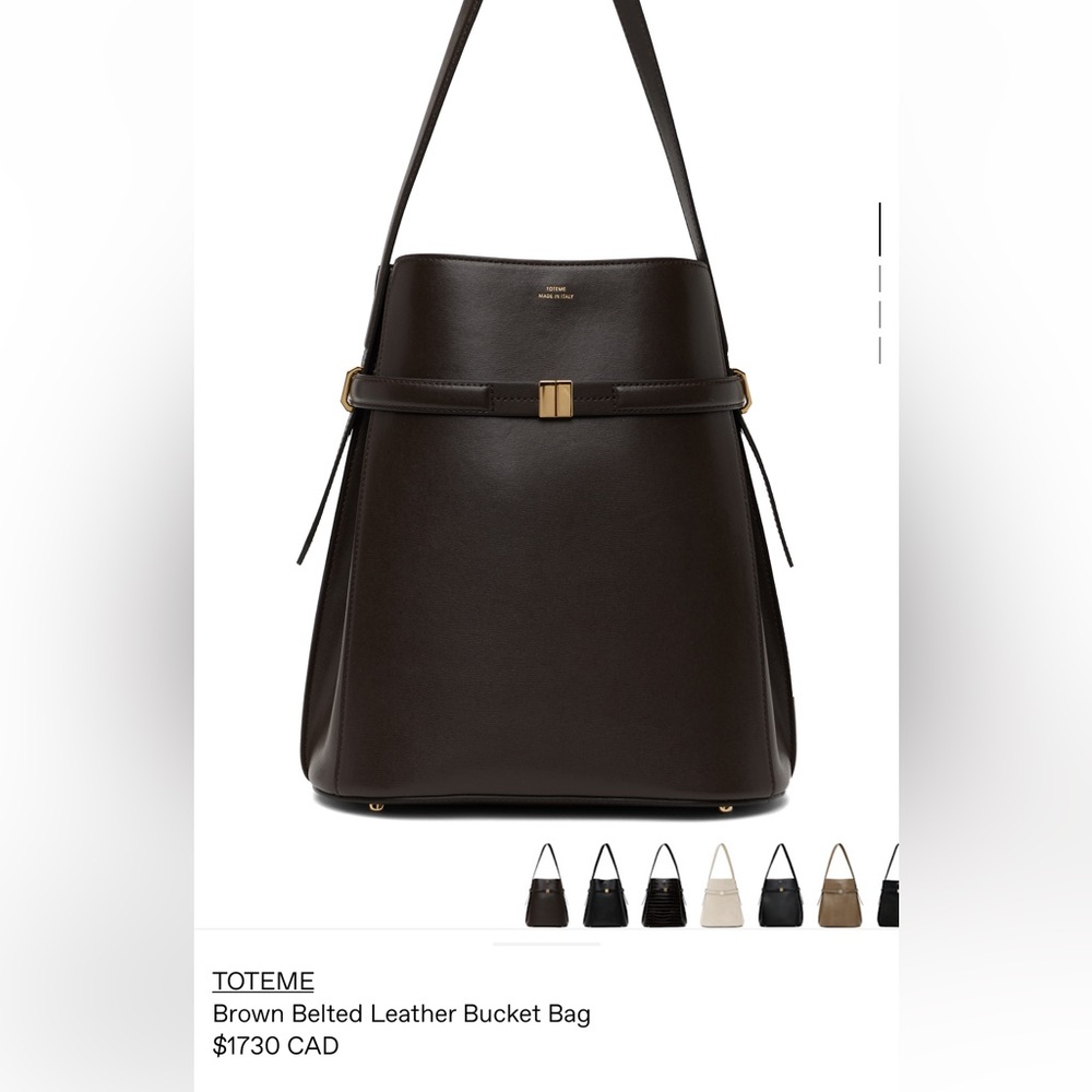 Toteme Dark Brown Leather Shoulder Bag - Picture 6 of 7